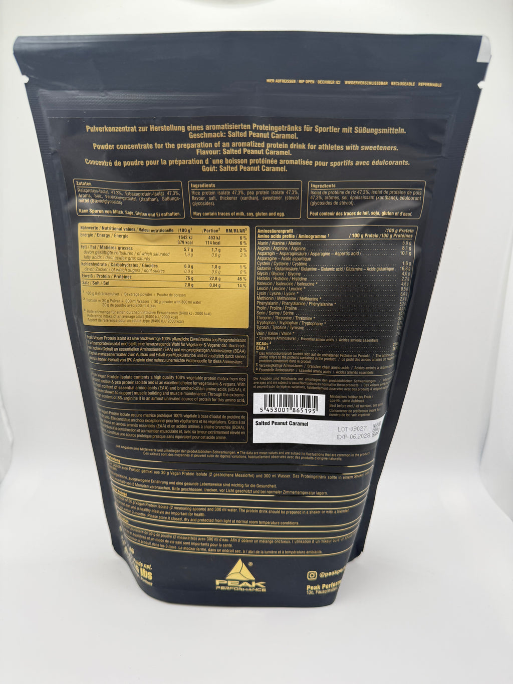 PEAK Vegan Protein Isolate 750g